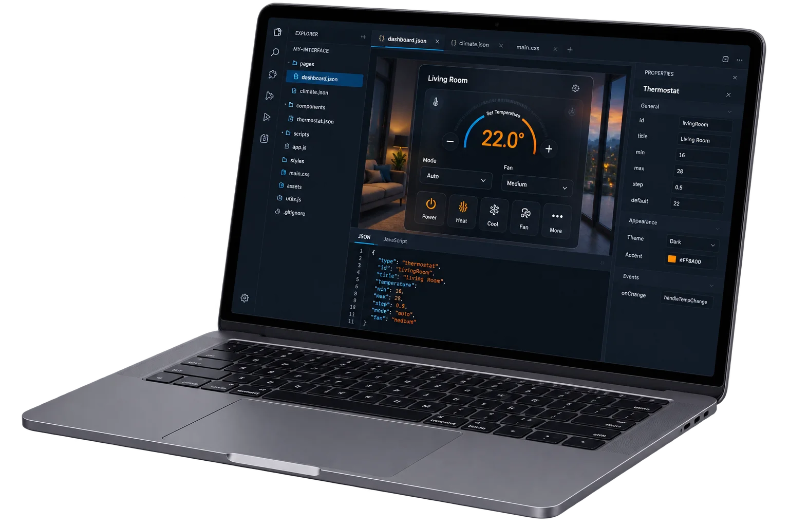 AVstudio Editor NG visual AV interface editor running inside Visual Studio Code