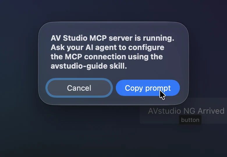 Copy the MCP setup prompt to configure a compatible AI assistant.