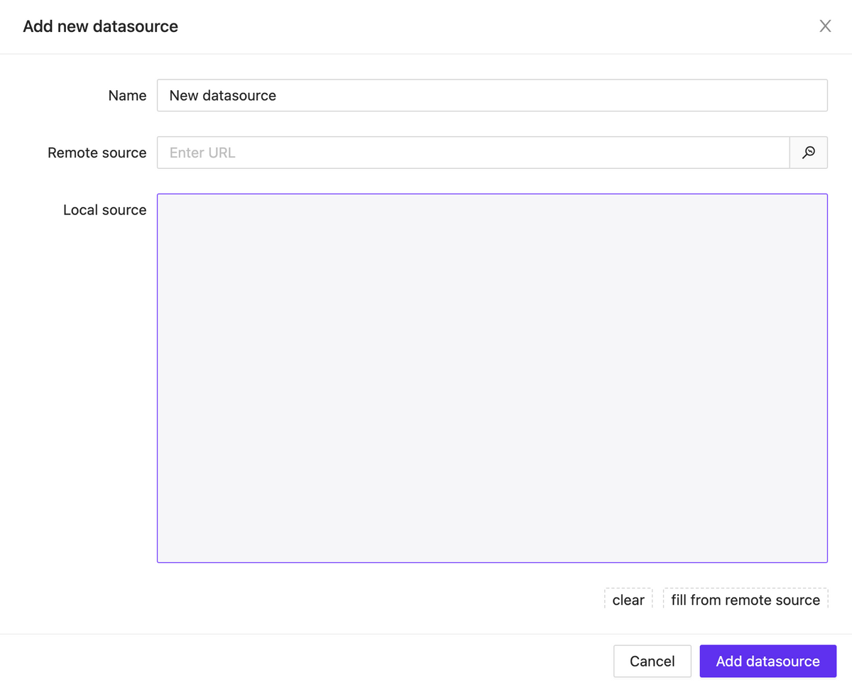 Datasource Modal