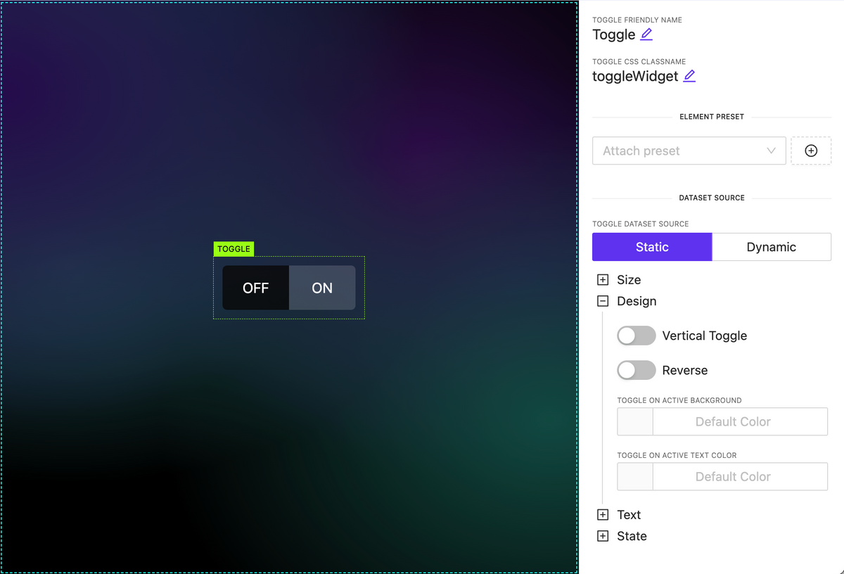 Added Toggle Switch widget