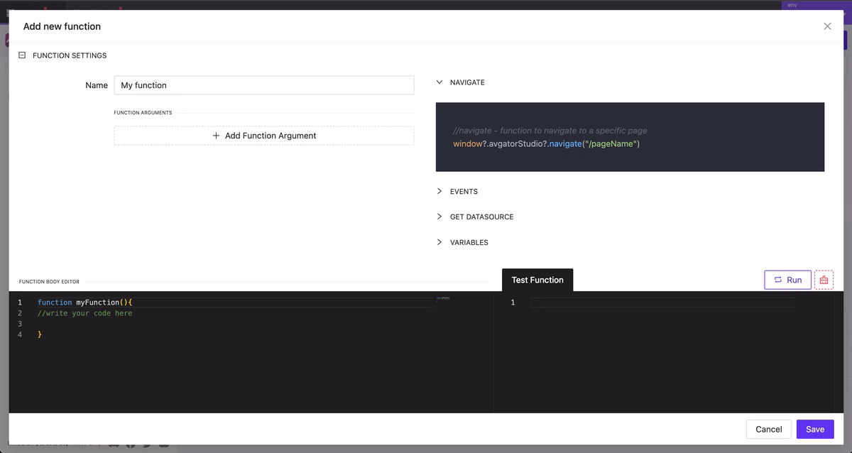 Functions: AVgator project methods info
