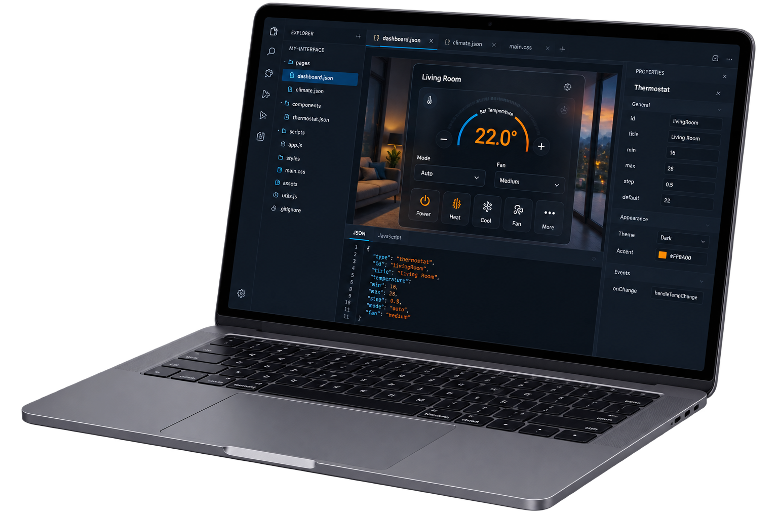 AVstudio NG running on a laptop