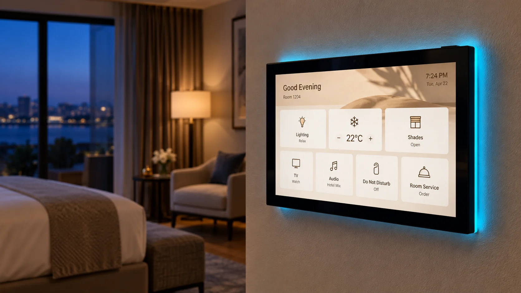AVS Touch Panel in a hotel room